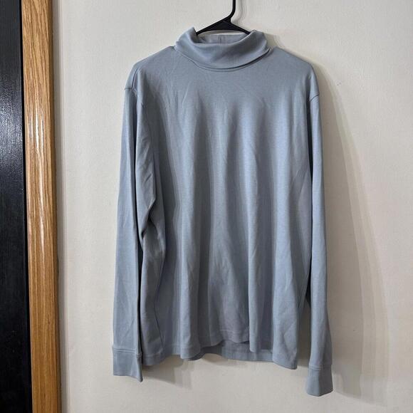 Other - Jeff  100% Pima Cotton Turtleneck Mens Sz L Soft Blue Office Academia Layer Prep